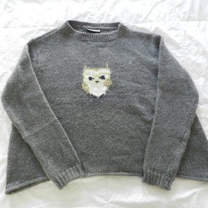 Wooden Ships Paola Buendia Owl Gray Sweater